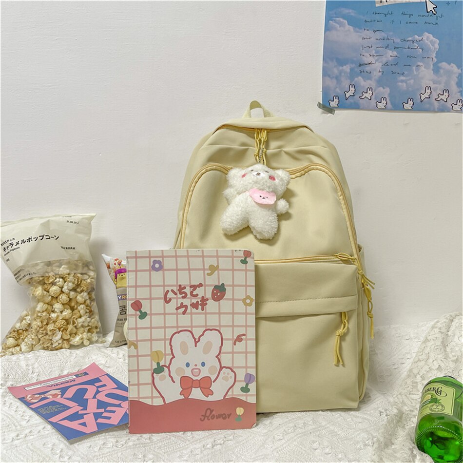 Mochila escolar para adolescentes y niñas, morral escolar de nailon suave, a la , de viaje