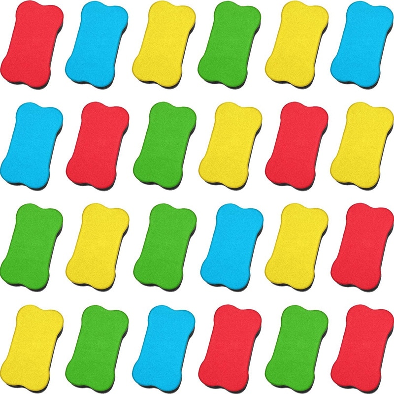 60 stycken magnetiskt whiteboard suddgummi torr radering kroppsform whiteboard suddgummi svarta tavlor med filtbotten för klassrum h