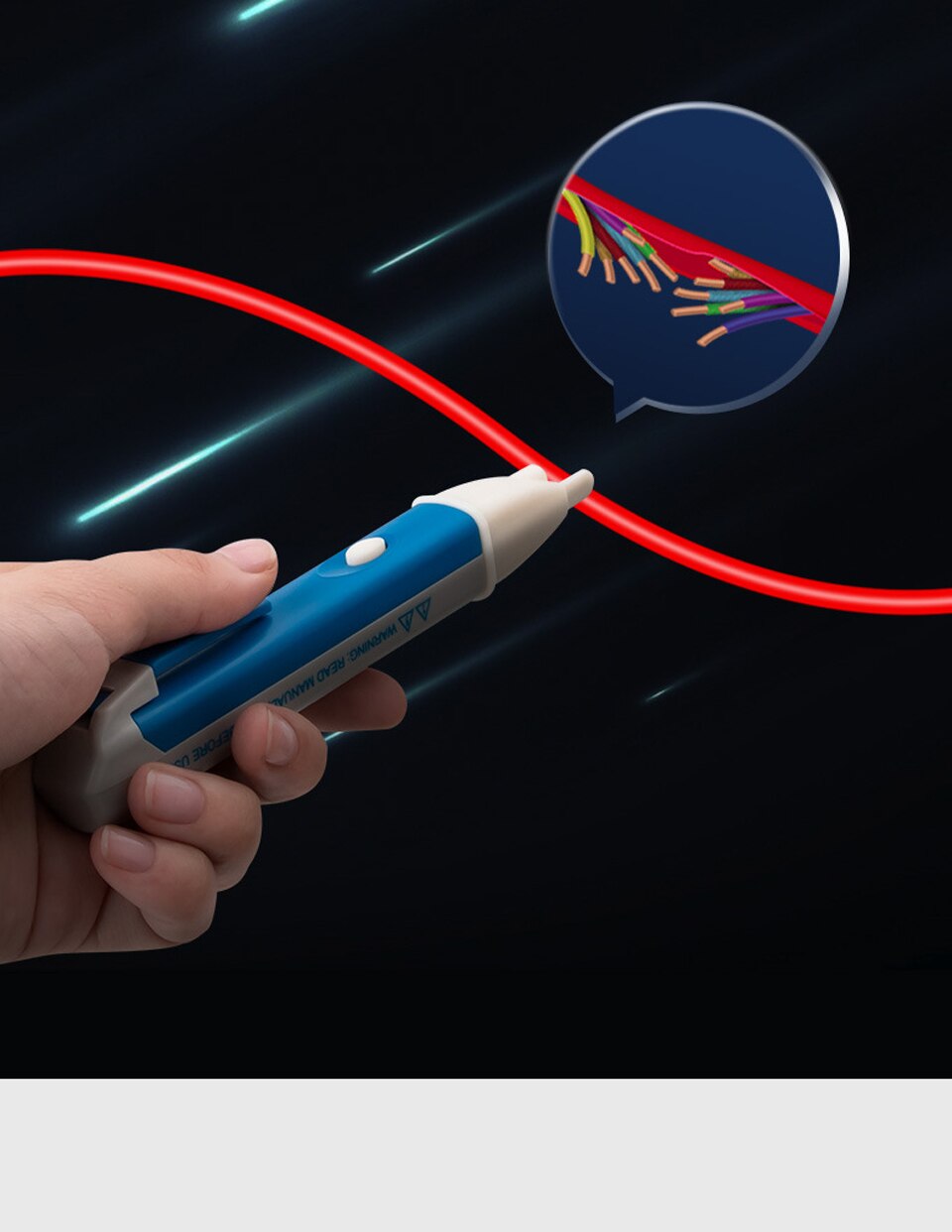 Lápiz de prueba de inducción sin contacto AC110V 220V, voltímetro, sonda de voltaje, medidor de voltios, indicador eléctrico, Detector de potencia, toma de prueba