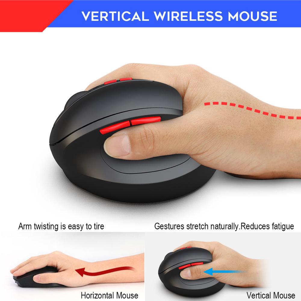 2.4G Wireless Mouse 2400DPI 3 Speed DPI Free Adjustable Ergonomic Optical Vertical Mouse For Computer PC Work Cute Gaming Mice