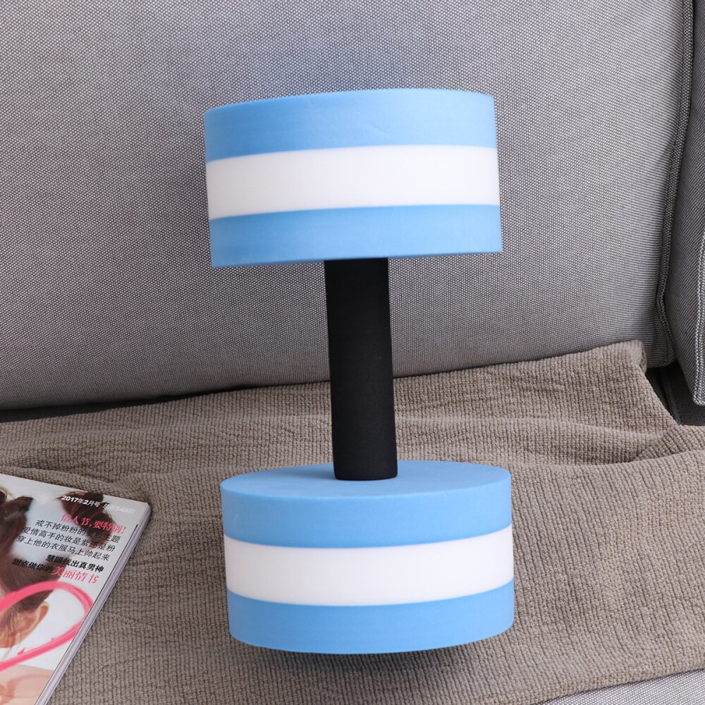 Aquatic Exercise Dumbell EVA Water Barbell Hand Bar For Water Resistance Aerobics (Blue & White)