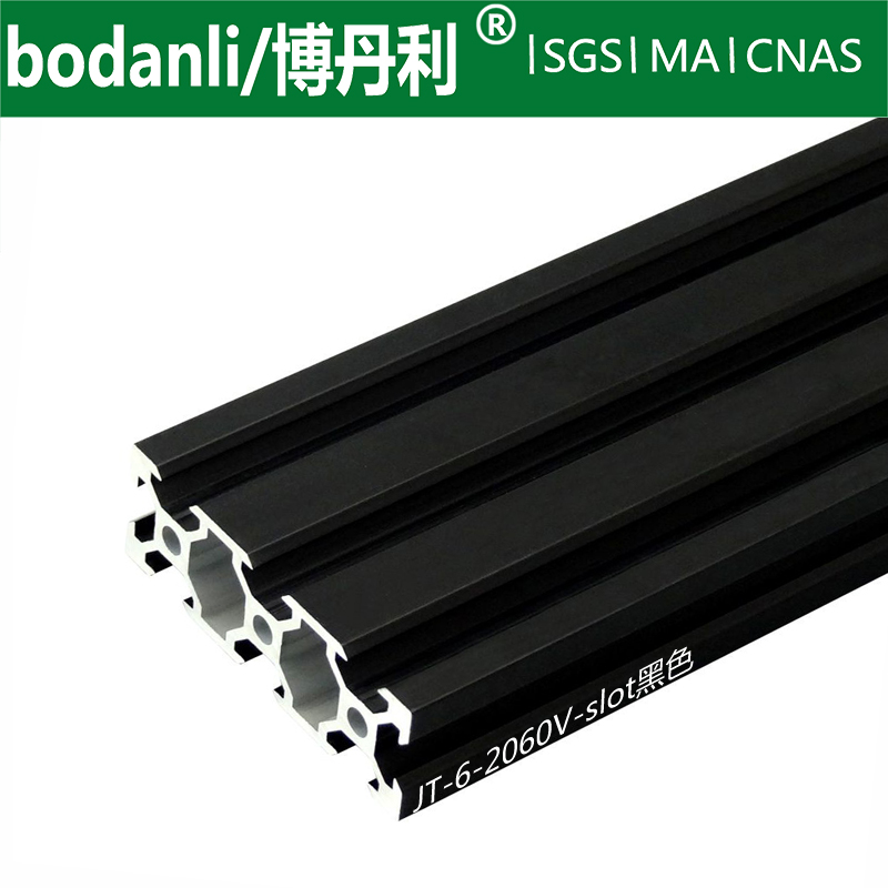 BoDanLi zwart of wit Europese standaard industriële zwart 2060 v-slot 3d printer geanodiseerd aluminium geëxtrudeerd profielen