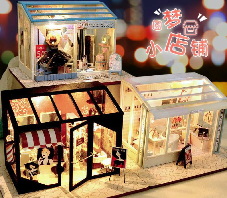 Diy Doll House Street Trend Shop Series Nail Shop Hair Salon Beauty Shop Boys And Girls Birthday Valentine&#39;s Day