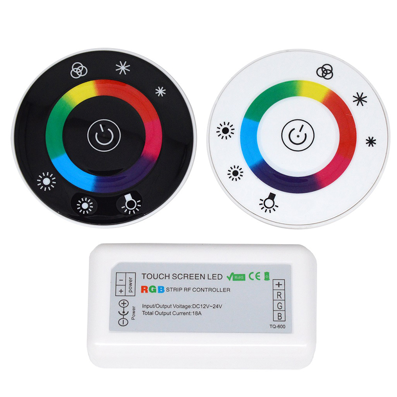Led touch pyöreä rgb-ohjain  dc12v-dc24v 18a 7 avainta rf-kaukosäädin led-nauhalle