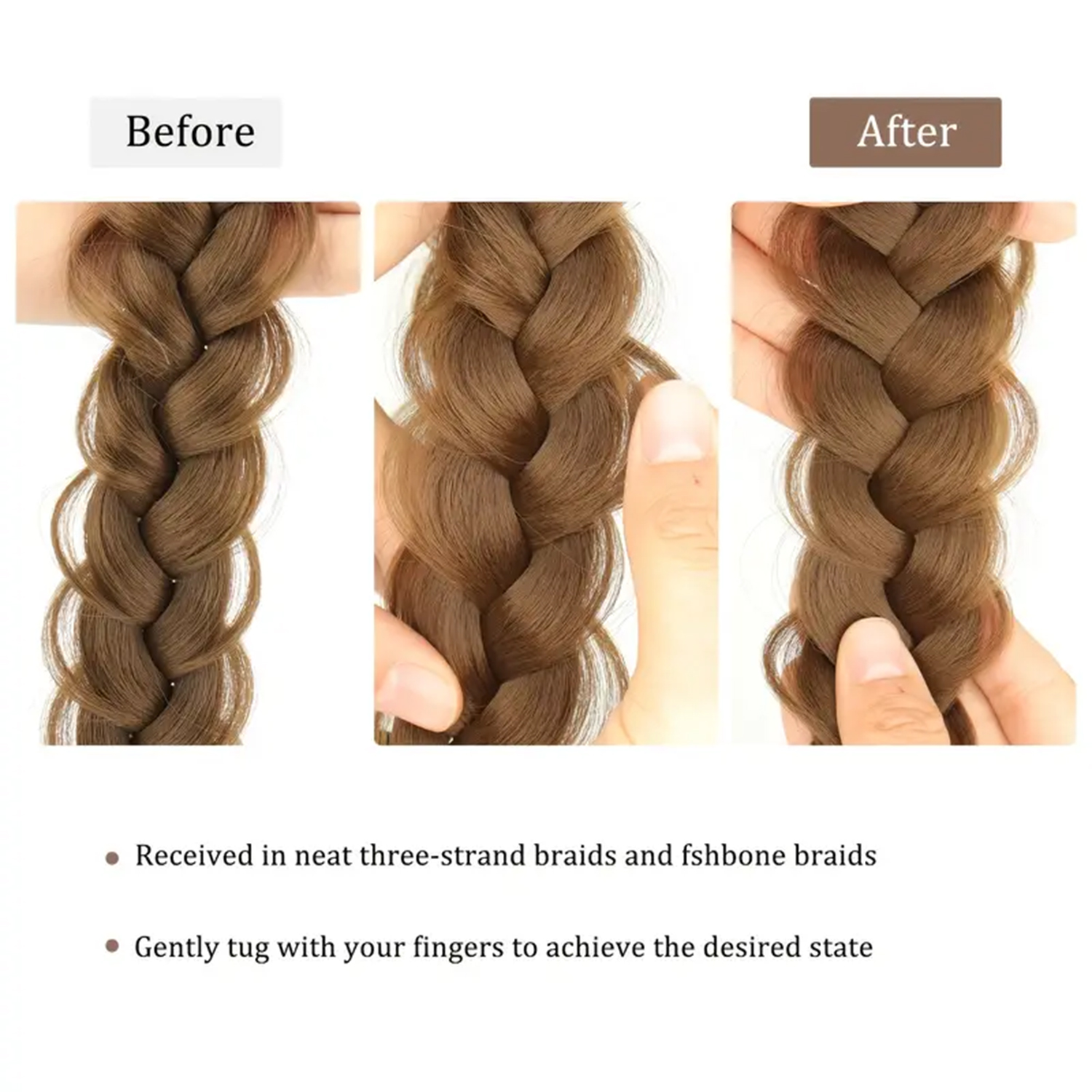 Synthetic Hair Braided Headband With Elastic Band Style Black Brown Girls Braided Headwear Hair Accessories Suitable For Women