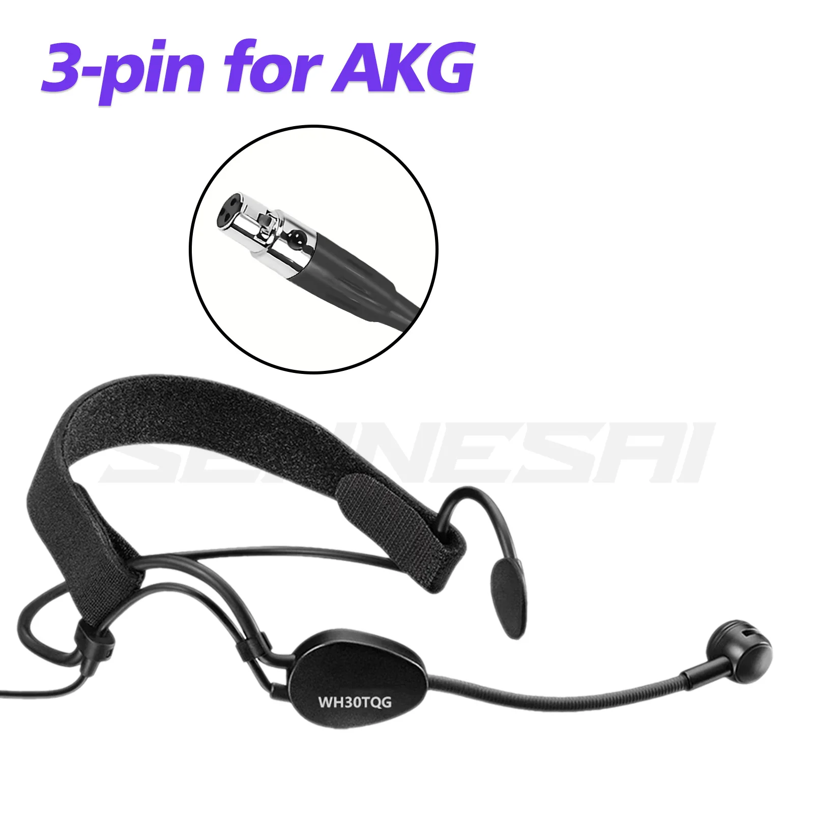 meg3 hodetelefonmikrofoner, hodebåren hyperkardioid kondensatormikrofon til akg shure senheiser trådløst bodypack-sendersystem: Grå