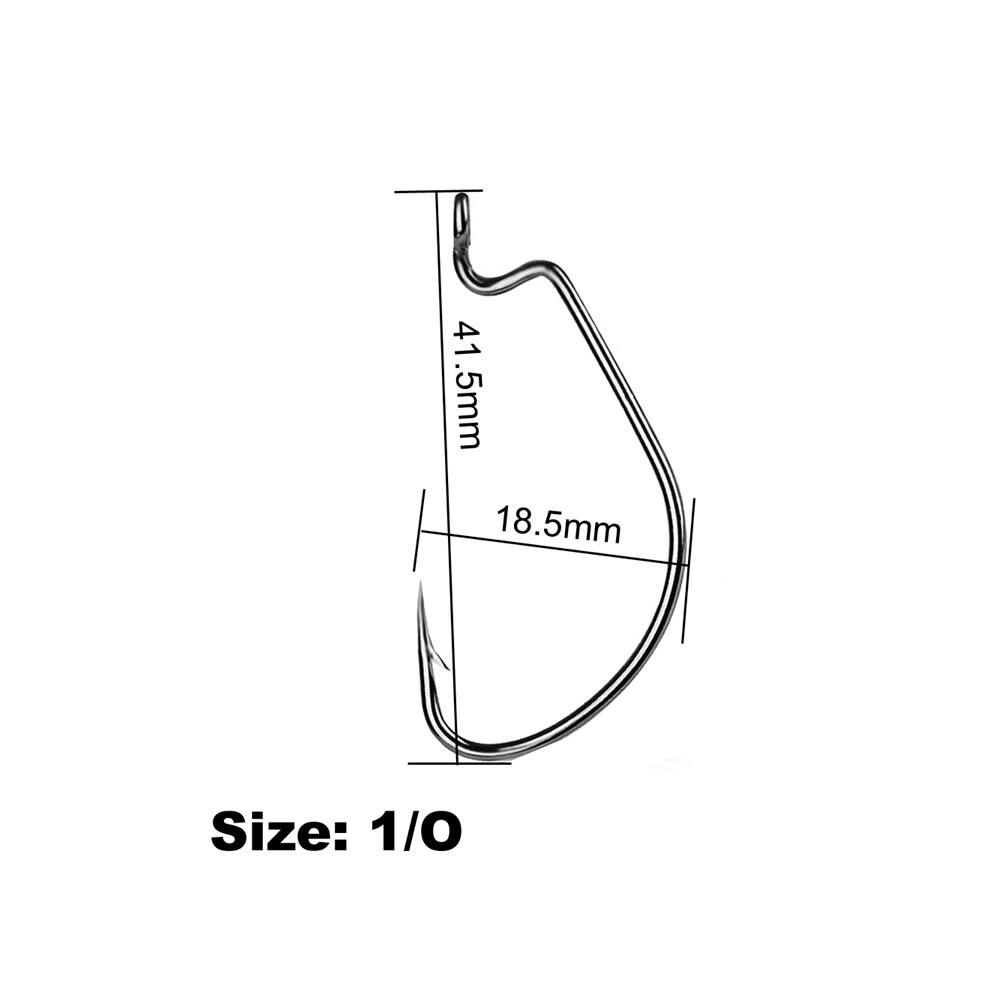 50 stk / mye størrelse : 6#--5/ o fiske krok karbon stål avlet sveiv offset fiskehake til myk orm lokke bass pigg karpe fiske: 1o