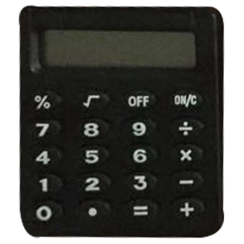 Tecknad mini-miniräknare 8 display siffror bärbar kakulator handhållen ficktyp myntbatterier miniräknare: Bk