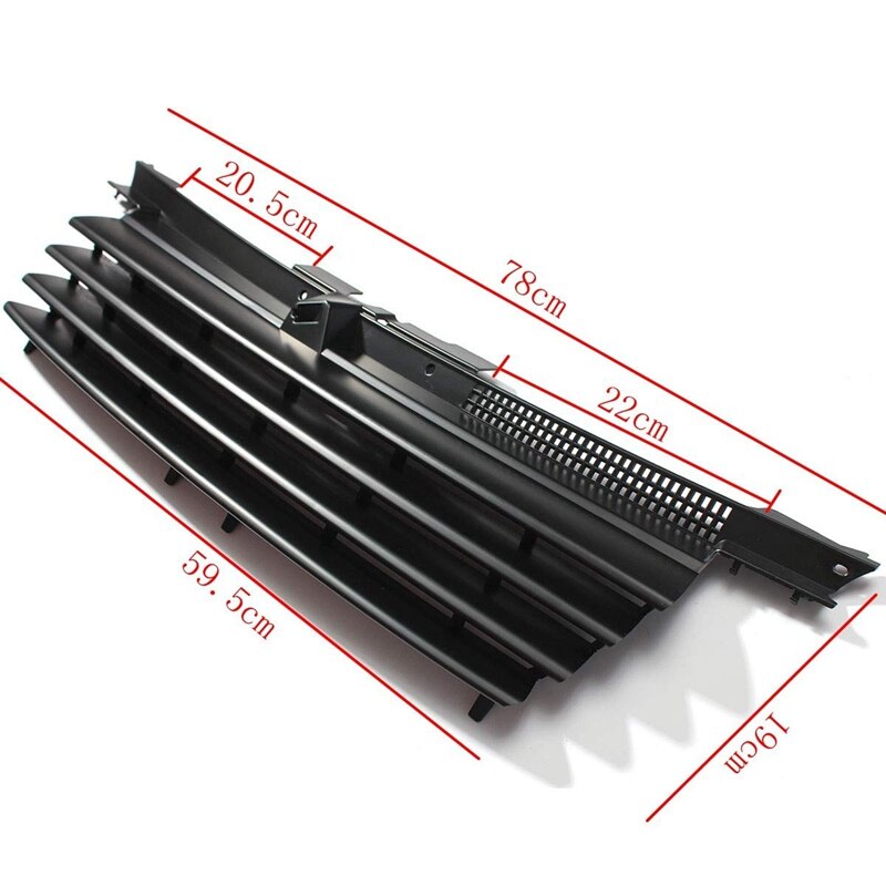 Parrilla negra para coche-rejilla delantera de capó de coche negro mate para VW/Jetta/Bora MK4 1999-2004 1J5853655C