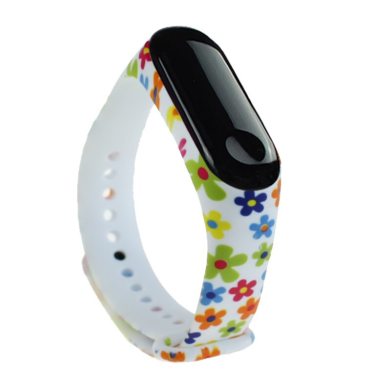 Per cinturino Mi Band 4 cinturino di ricambio per Xiaomi Mi band 3 cinturino da polso in Silicone universale fiori colorati per cinturino Mi Band: 05