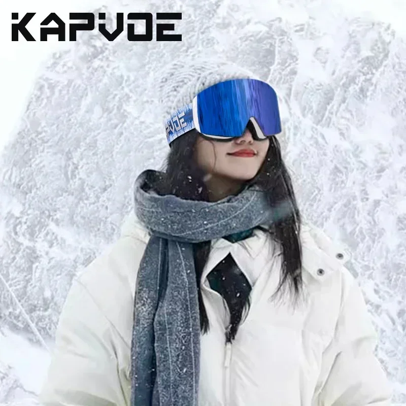 KAPVOE Occhiali da sci fotocromatici Doppi strati Lenti anti-appannamento UV400 Occhiali da sci sport invernali Sci Snowboard Uomo Donna Neve Nuovo