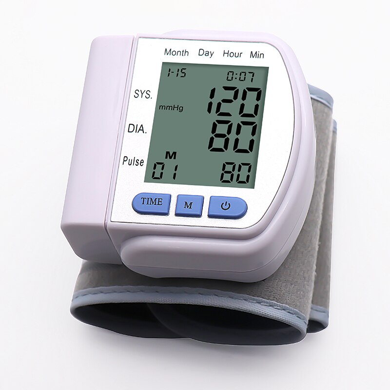 Automatisk digital håndleds blodtryksmåler lcd bp tonometer måler blodtryksmåler tensiometro tansiyon aleti pulsometer