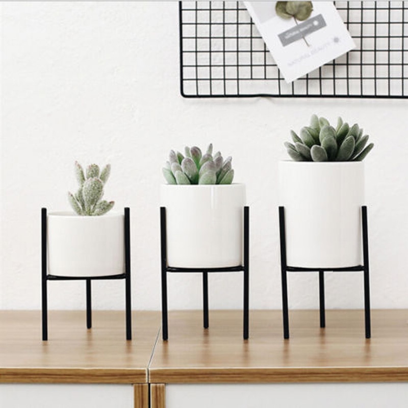 Mærke jern plante vase stå plantageholder holder keramisk blomst solid krukke hyldeholder have