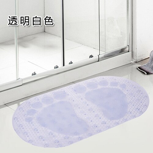 Shower Bath Mat Environmental Protection Toilet Household Bathtub Bathroom Hollow Hydrophobic Anti-Slip Pad with Suction Cups: White