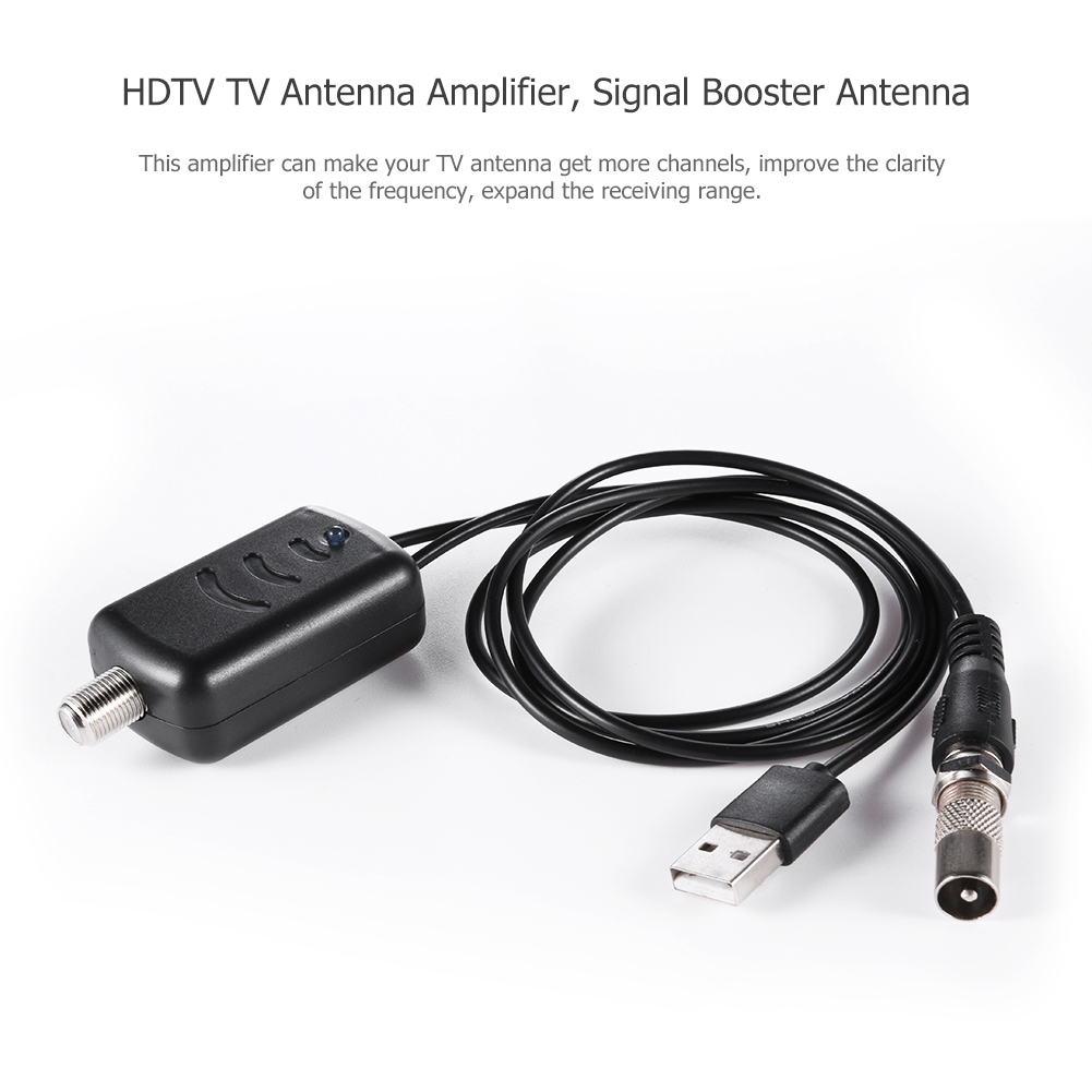 HDTV Signal Booster Indoor HD Digital TV Antenna Amplifier Low Noise Easy Installtion Adapter with USB Power Supply