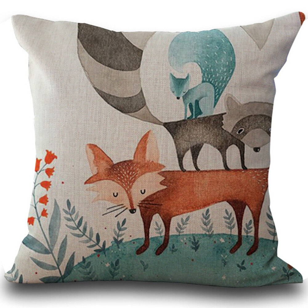 Op Voorraad Gratis Shippingfox Print Slaapbank Home Decoratie Kussensloop Kussenhoes Ondersteuning