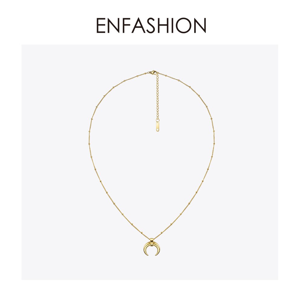 Enfashion Mond Halskette Frauen Gold Farbe Lange Kette ErkläSprosse Männer Halsketten Edelstahl Boho Schmuck Naszyjnik PM193003