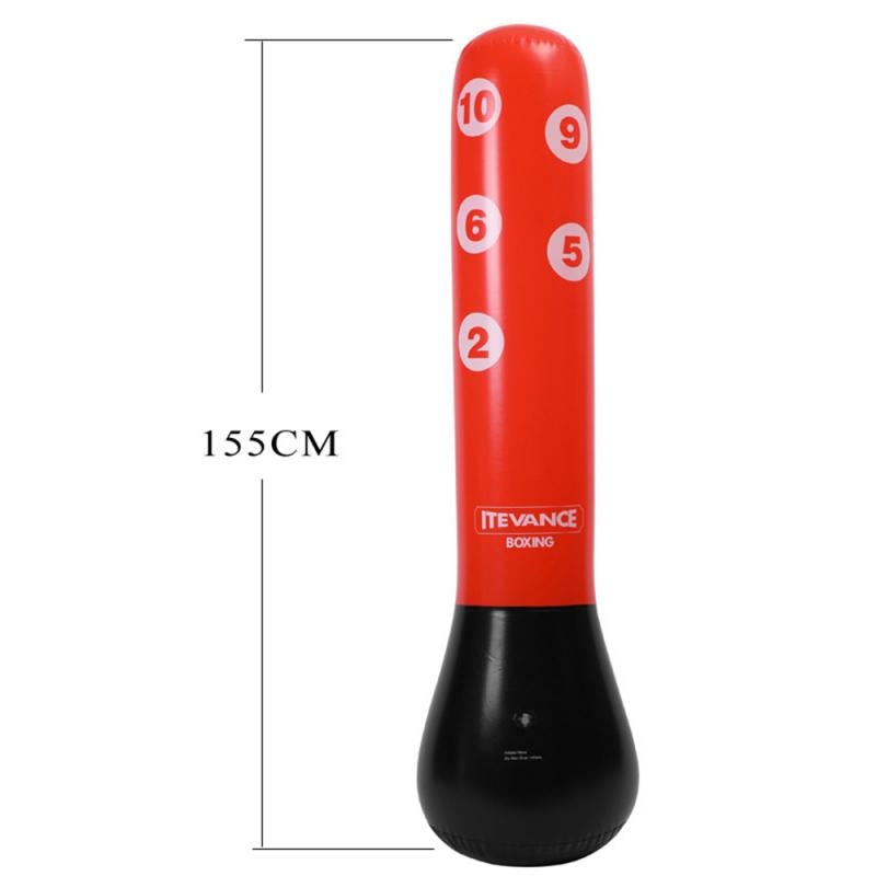 1.6M Inflatable Stress Punching Tower Bag Home Tumbler Boxing Standing Water Base Training Pressure Relief Bounce Back Sandbag