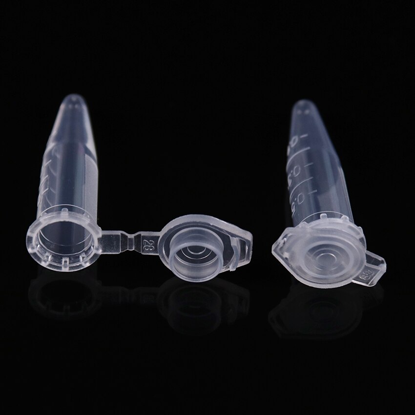 50PCS 0.5ml Lab Mini Plastic Test Tube Centrifuge Vial With Scale Snap Cap Clear Centrifuge Tubes Laboratory Supplies