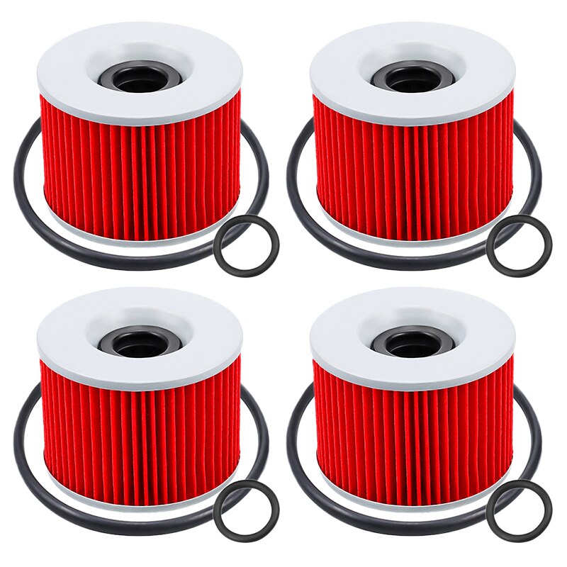 1/2/4 Pcs Motorcycle Oil Filter for Kawasaki ZX400F ZX550 GPZ550 ZX600 Ninja 600R ZX 600 ZX750 ZX900 ZX1000 ZX1100 ZX7 ZX10 ZX11: Red-4 pcs