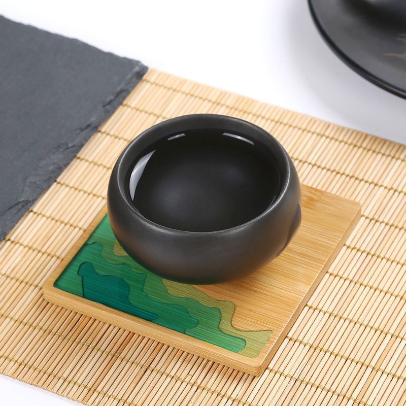 Handmade Natural Wood Coaster Round Square Teacup Mat Bamboo Wooden Coasters for Drinks Resin Art Crafts
