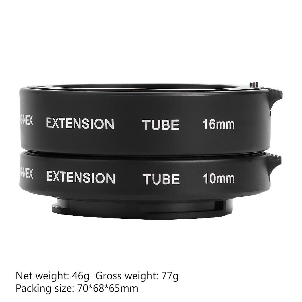 Camera Extension Tube Kit Metalen Auto-Focus Macro 10Mm 16Mm Professionele Lenzen Accessoires Voor Sony Nex E-Mount Camera