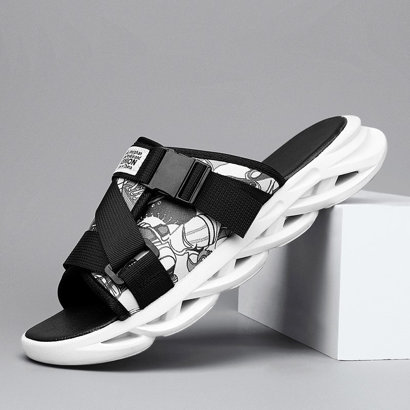 Summer Slippers Men Home Indoor Slides for Men's Shoes Comfort Flat Sole Non-slip Flip-flops Trend Beach Shoes Sport Slippers