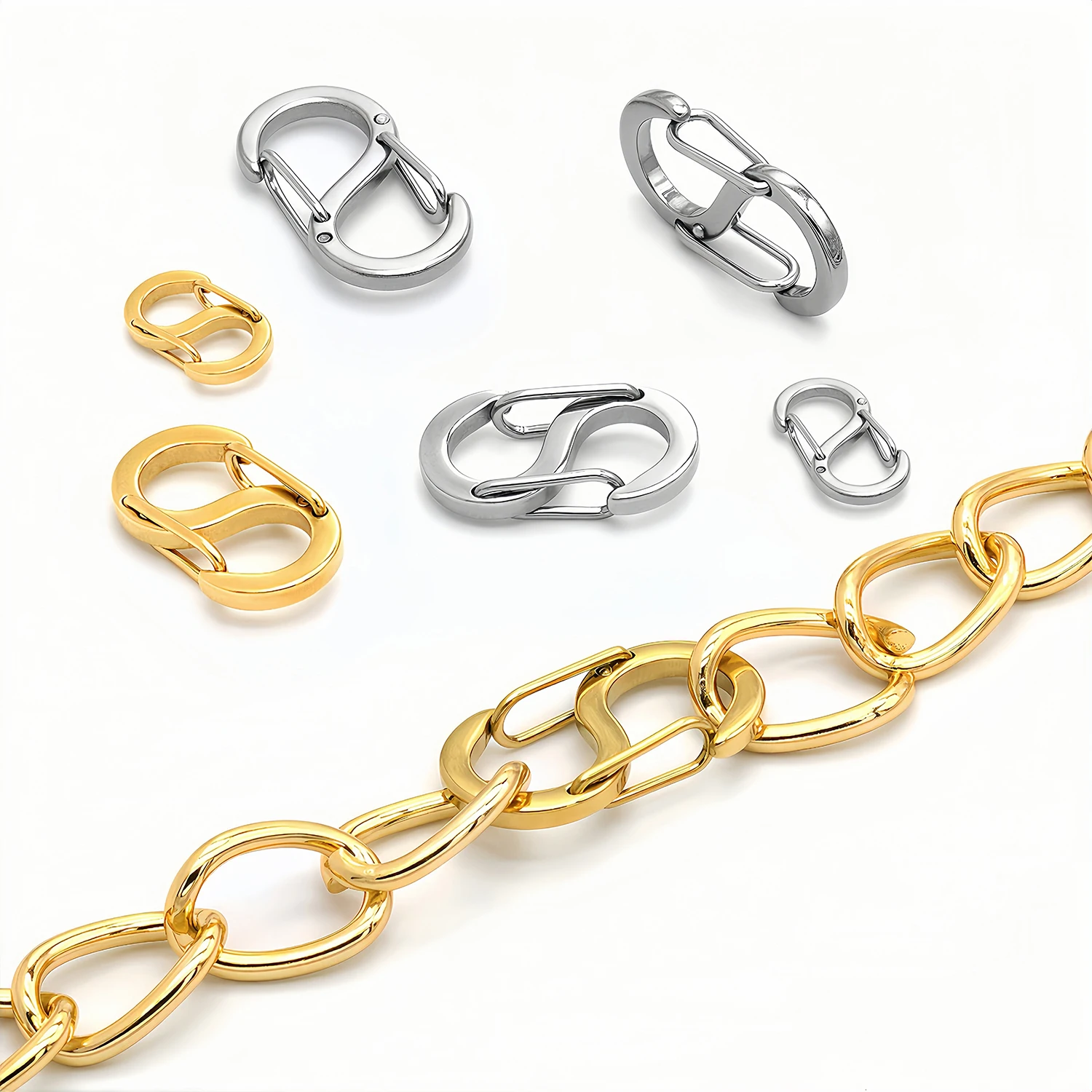 1/5 Uds. Conectores de gancho de cierre de langosta de resorte con hebilla de letra S de acero inoxidable para collar, pulsera, suministros de joyería DIY