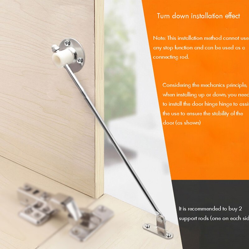 Lift Up Flat Door Arm Stay Cabinet/Cupboard Lid Down Hydraulic Hinge Support Rod Spring Buffer Gas 220mm