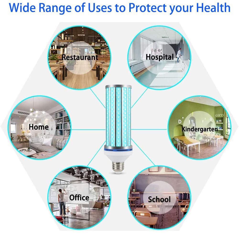 E27 Led Bulb Ultraviolet Germicidal UV Lamps 60W 110V 220V Disinfection Lights Lamp Corn Light Bulbs Remote Control
