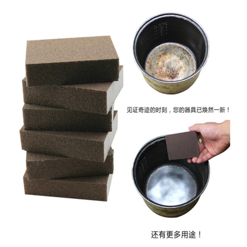 2 pc diamant sable polissage éponge gomme. Vaisselle lavage éponge détartrage cuisine nettoyage fer rouille magique frotter fer outil de polissage