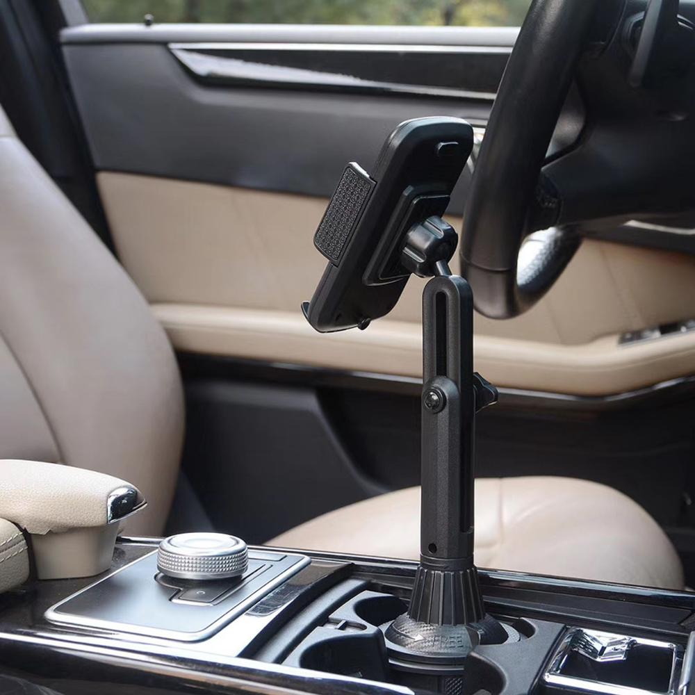Portavasos de coche para teléfono móvil, soporte de altura de ángulo ajustable de 360 grados para iphone y Samsung de 3,5-6,7 pulgadas