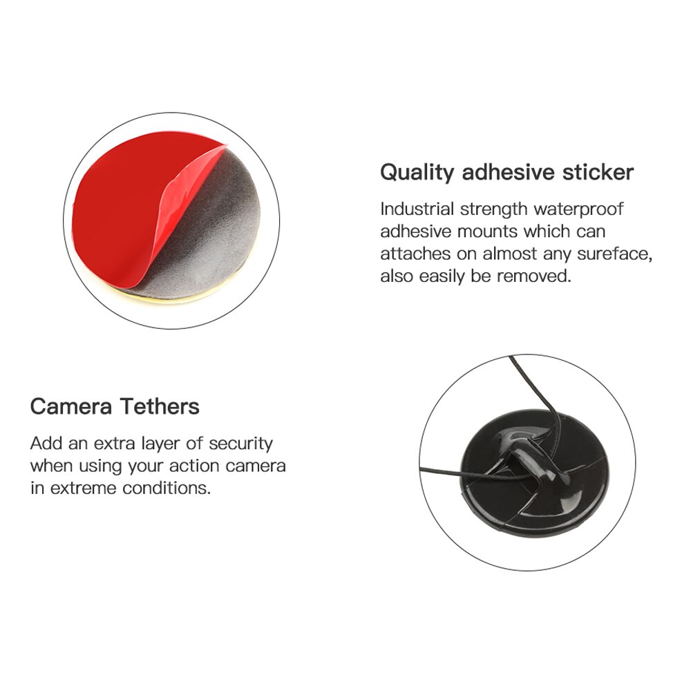 Schieten Helm Surfplank Veiligheid Verzekering String Met Sticker Mount Voor Gopro Hero 8 7 5 Eken Sjcam Xiaomi Yi 4K Surfen Accessoire
