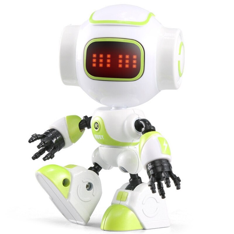 Mini Robot eléctrico con Control táctil para niños, juguete de aleación con ojos LED,