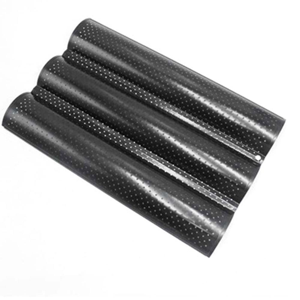 Molde de Baguette ondulado para hornear, alfombrilla antiadherente para horno, bandeja, tapete, utensilios de cocina: Black3