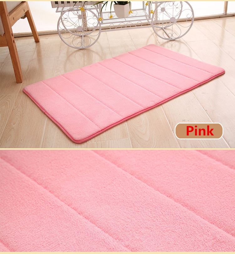 Tapijt Traagschuim Mat Absorberende Anti-Slip Pad Badkamer Tapijt Douche Badmat Thuis Gadgets Kleur Bad Rug 60*40Cm: Roze