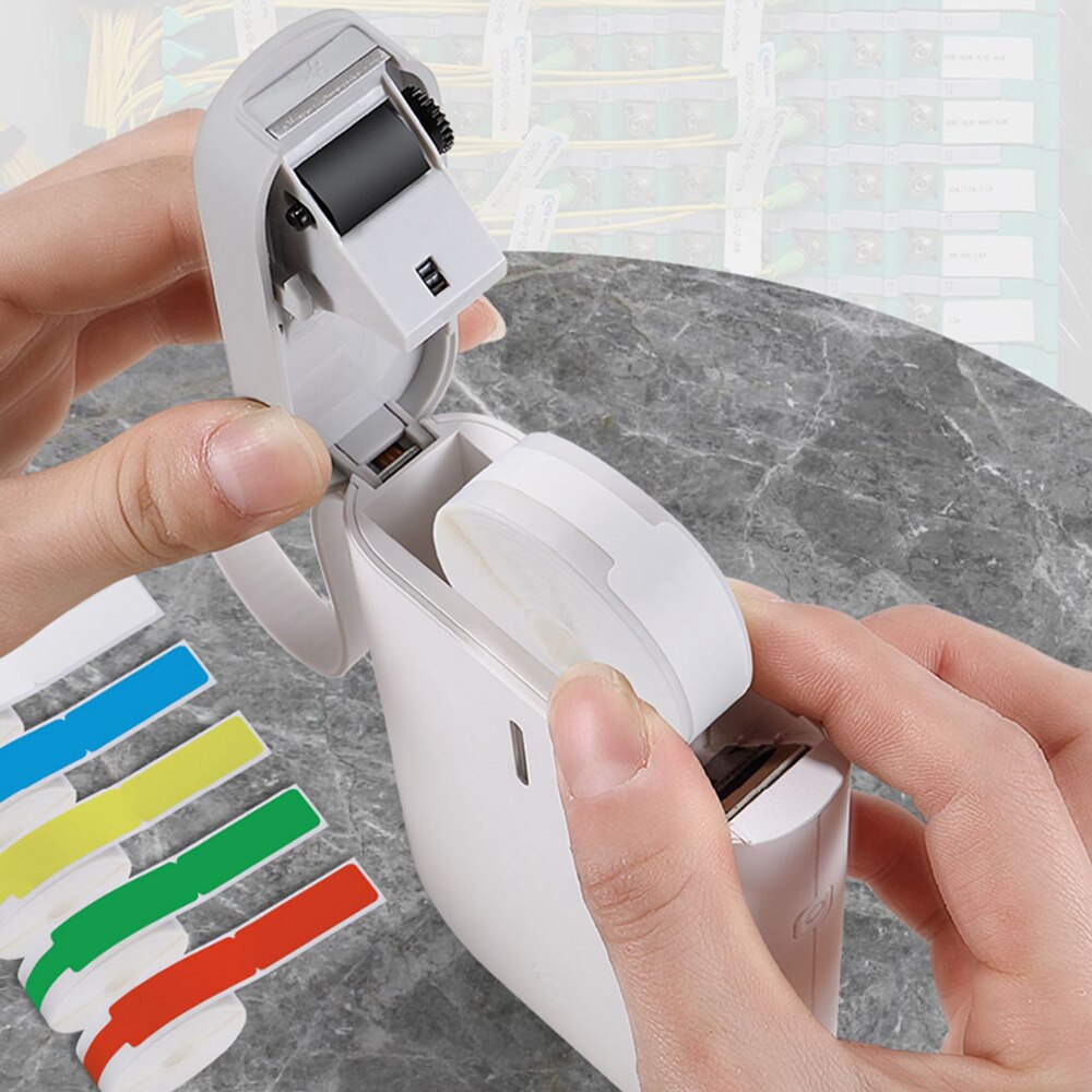 2Rolls Niimbot D11 D61 Self Adhesive Cable Stickers 12.5mm*109mm Waterproof Identification Fiber Wire Tag Cable Labels Sticker