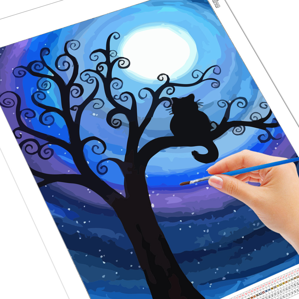 Evershine peinture par numéros arbre dessin art coloriage par numéros paysage peinture à la main ensemble mural
