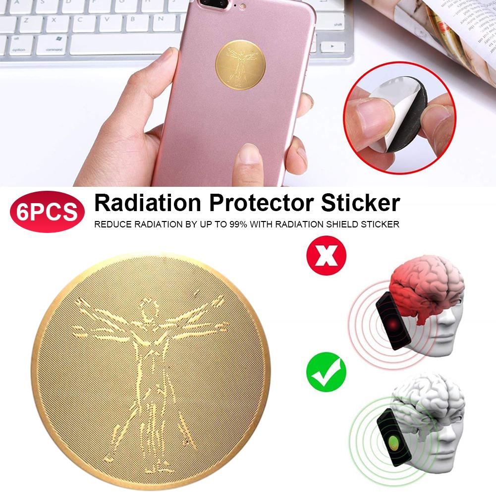 6 Pcs Anti Radiation Protector Sticker Negative Ions EMF Blocker For Mobile Phones Laptop