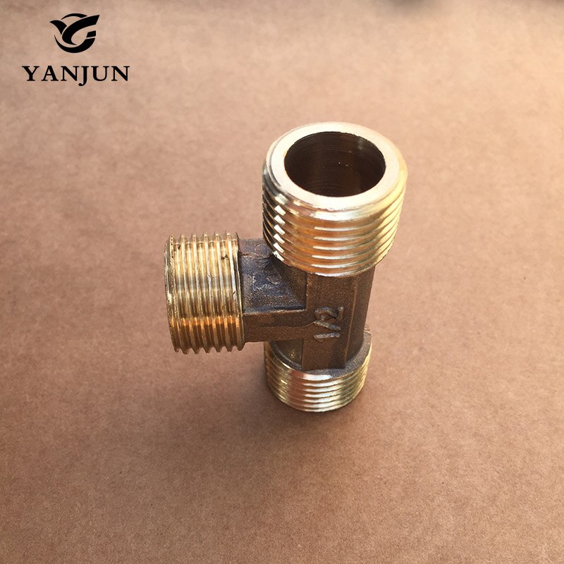 Tee 3 Way Brass steel Pipe fitting Connector 1/2" BSP male x 1/2" BSP male x 1/2" BSPmale