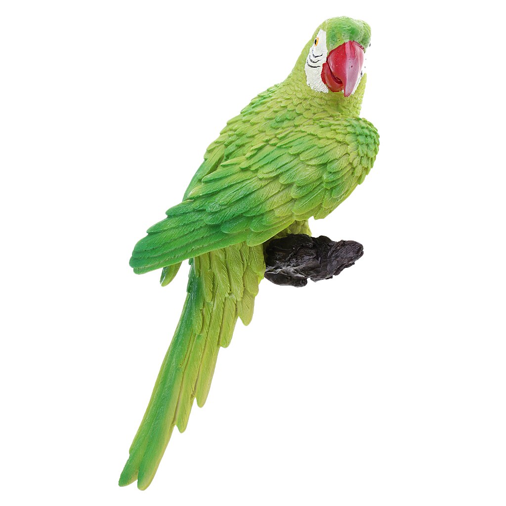 Resin Animal Sculpture Modern Garden Zoo Ornament Decoration - Parrot Figure: Green
