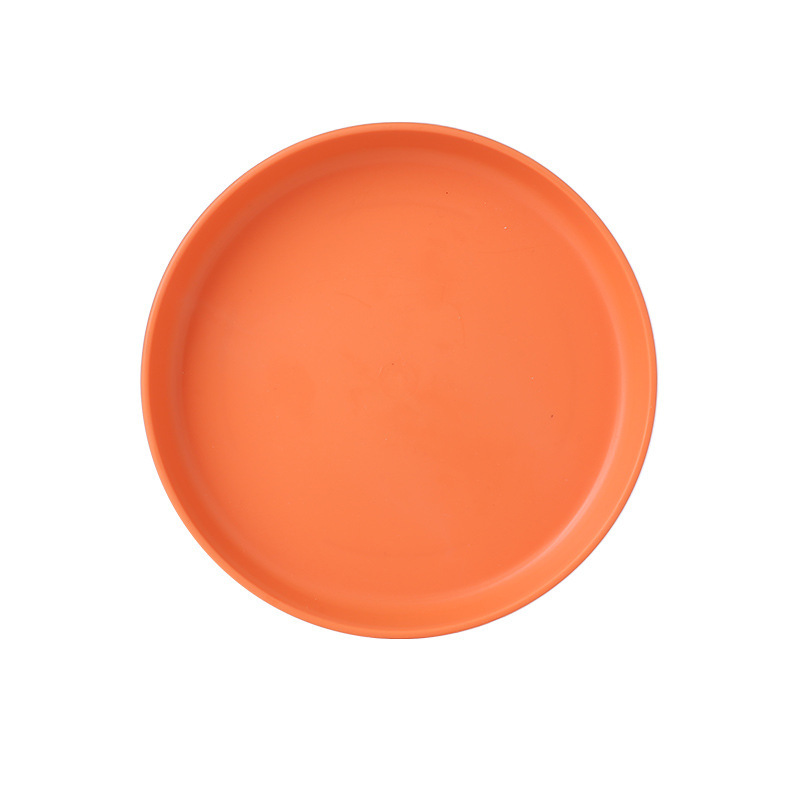 Vajilla de color liso para el hogar, plato para aperitivos, fruta, caramelo, pastel, 6 pulgadas, accesorios de cocina: Round plate orange