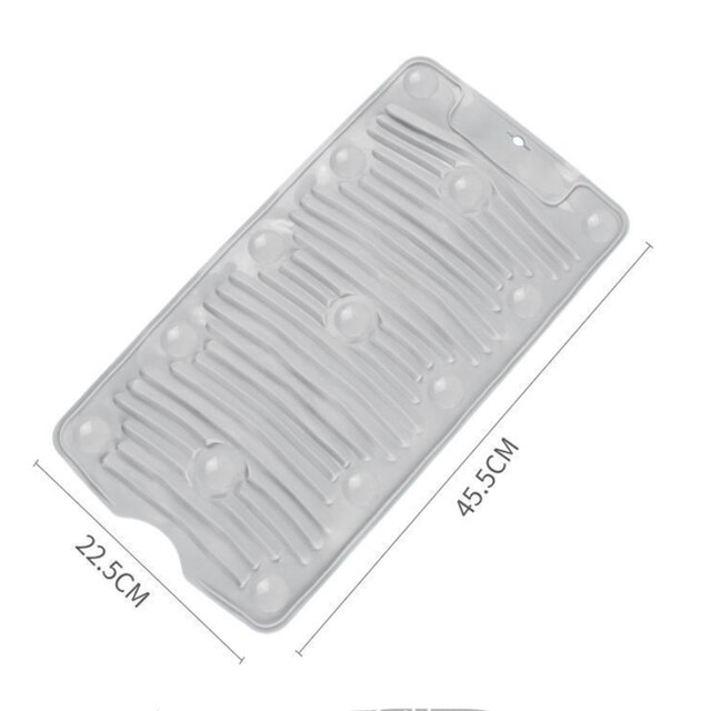 Practical Laundry Tool Portable Household Folding Mini Silicone Washboard Sucker Non-slip Laundry Mat Washing Board: Light Grey