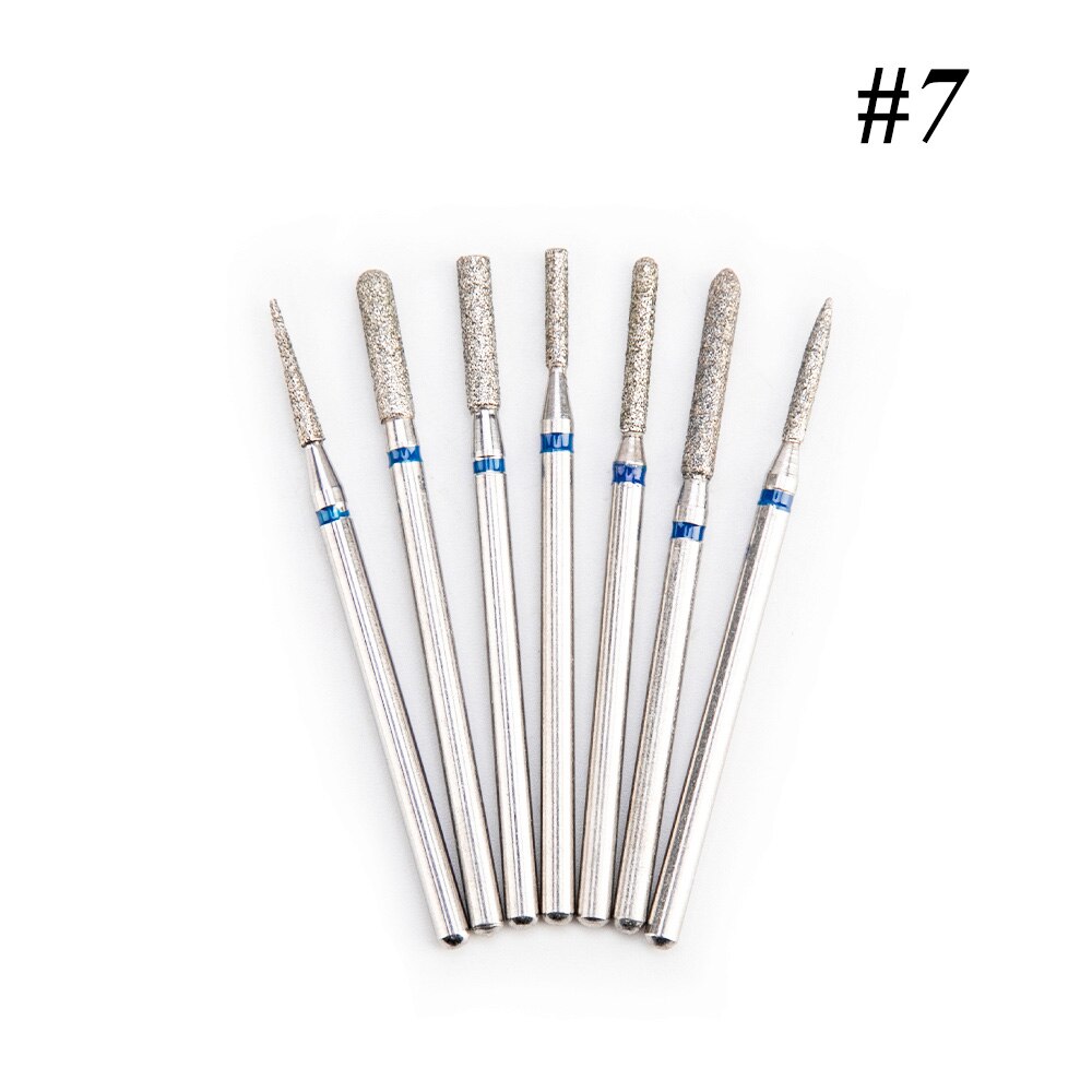 Rotery-fresas para pulir uñas, máquina de limpieza de cutículas y uñas, herramienta artística para manicura, 7 unidades por bolsa: 07