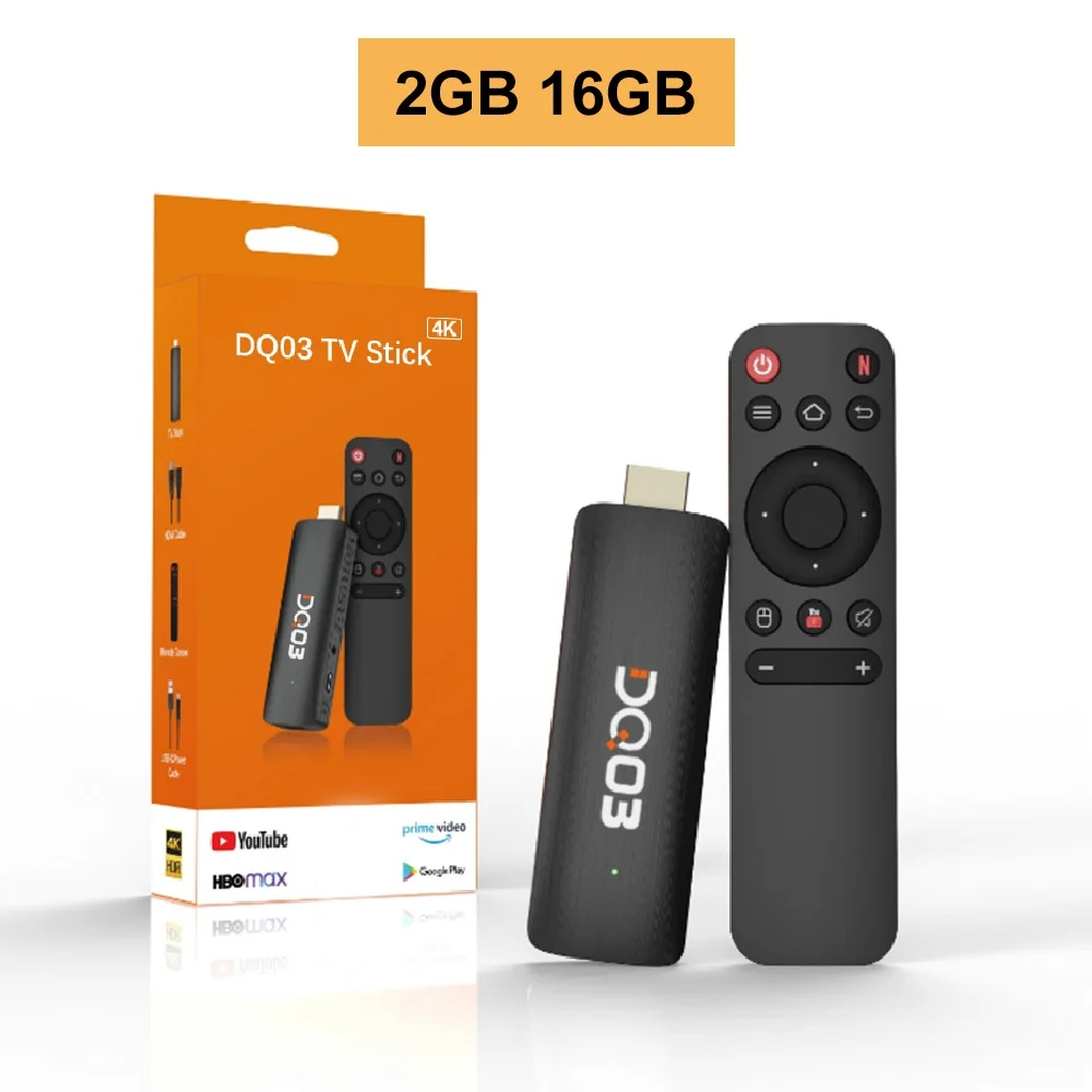 DQ03 Mini TV Stick Android 10 QuadCore ARM Cortex A53 2G16G Ondersteuning 4K @ 60fps HDR10 + 2.4G & 5.8G Dual Wifi 1G8G TV BOX Android 10.0: Default Title