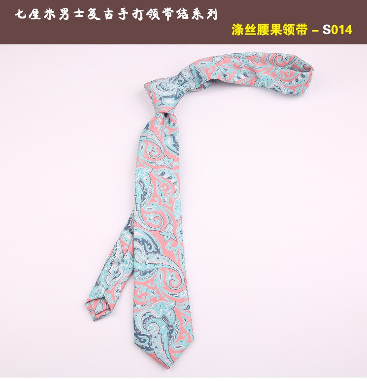 7cm cravates décontracté pour hommes Cravate maigre Polyester Vintage cajou fleur Cravate affaires chemise mince accessoires Cravate: 014