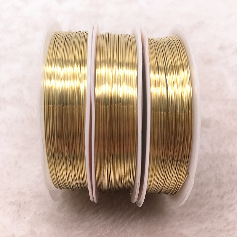Hurtownie 0.3/0.4mm kolorowe miedziane druty żyłka do nawlekania koralików do tworzenia biżuterii DIY bransoletka: gold / 0.3mm(17m)