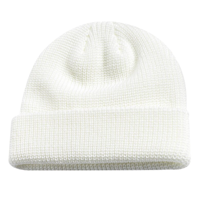 Bonnet tricoté pour hommes et femmes, chapeau pour l'hiver, rétro, Baggy, Melon, Docker, T8: WHITE