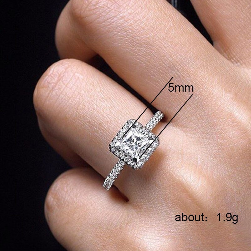 Huitan Wedding Proposal Rings For Women Simple Style Square Surface Engagement Finger Rings Lots&Bulk Gadget