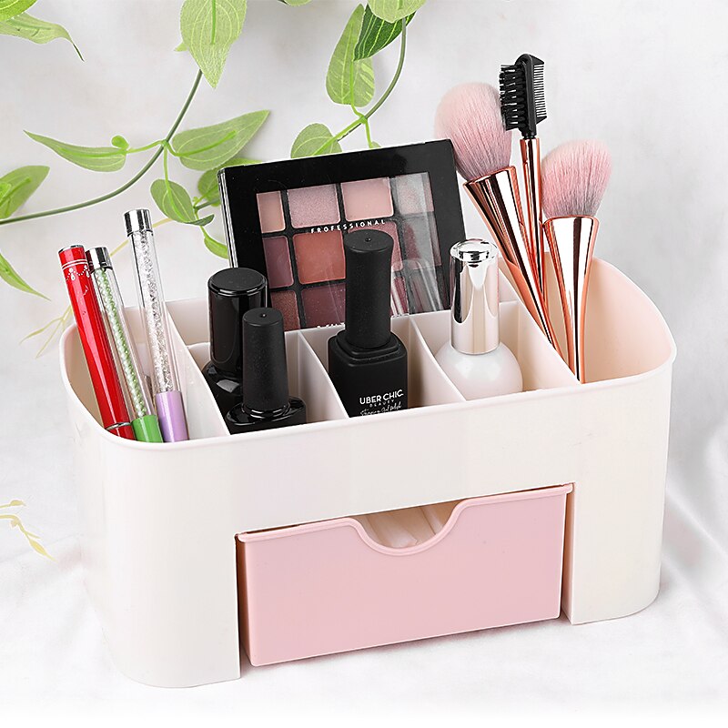 Caixa organizadora de maquiagem, grande capacidade de armazenamento de cosméticos, caixa de maquiagem, organizador de gaveta, recipiente de casa, telefone móvel, artigos diversos